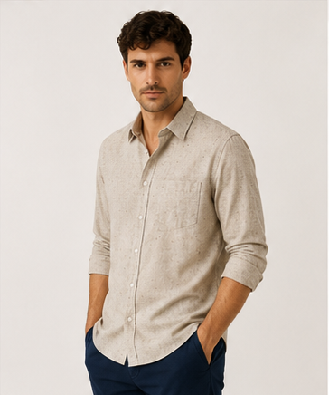 Men's Premium Textured Linen Blend Shirt