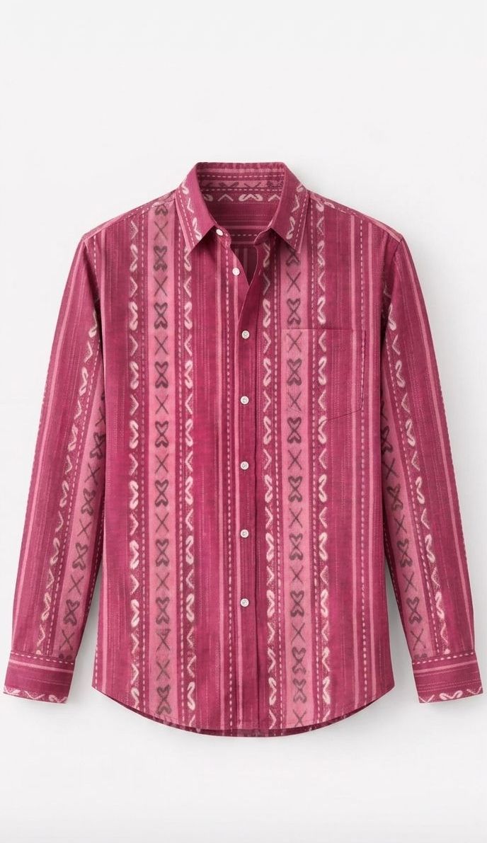 Pink pattern strip shirt.