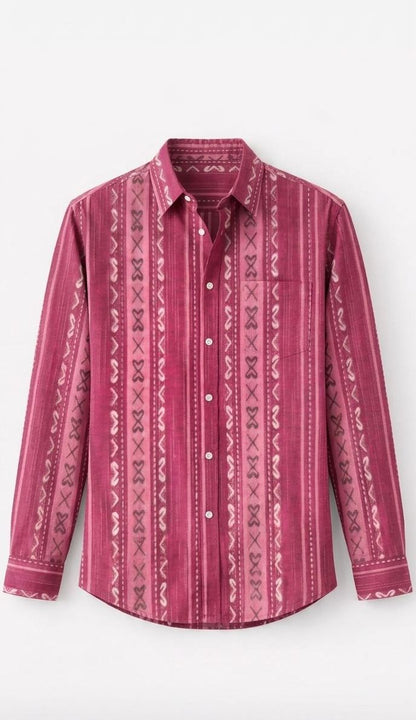Pink pattern strip shirt.
