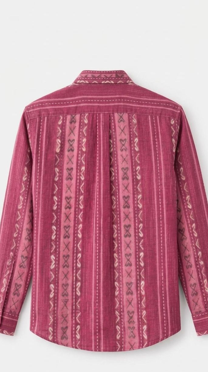 Pink pattern strip shirt.