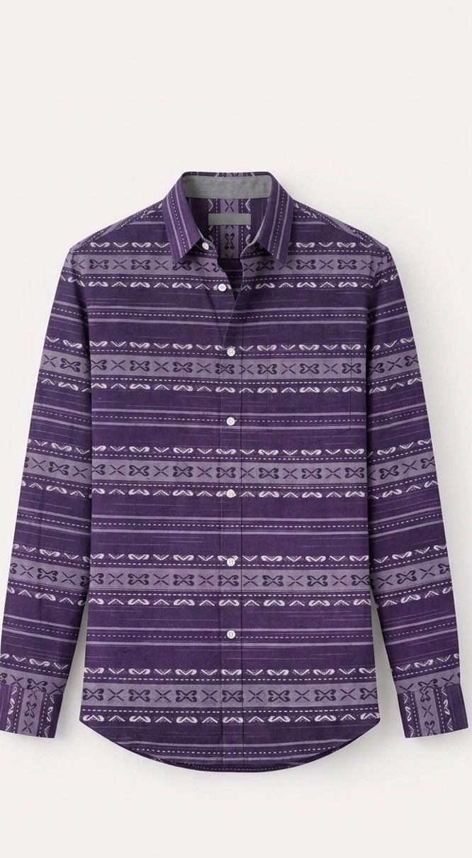 purple classic pattern shirt