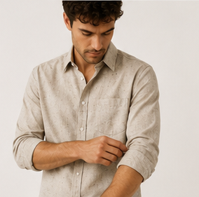 Men's Premium Textured Linen Blend Shirt