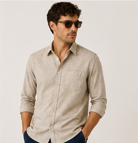 Men's Premium Textured Linen Blend Shirt